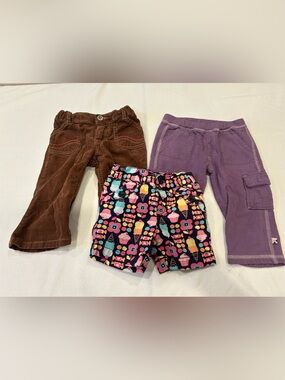3 vintage baby girl pant bundle